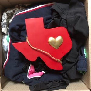 Red Texas jewelry box with Gold Heart this is for @vees33closet